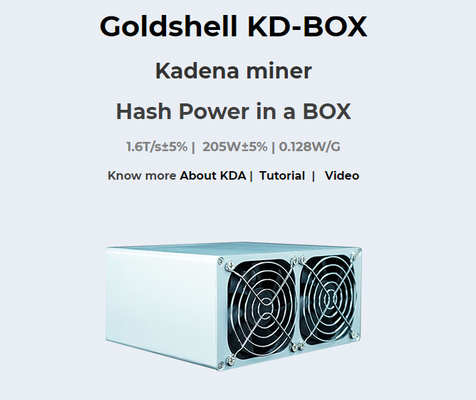 Goldshell Miner KD Box Mesin Penambangan KDA 1.6T Konsumsi 205W Kebisingan Rendah
